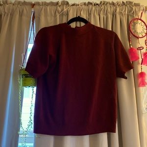 Maroon short sleeve cozy sweater